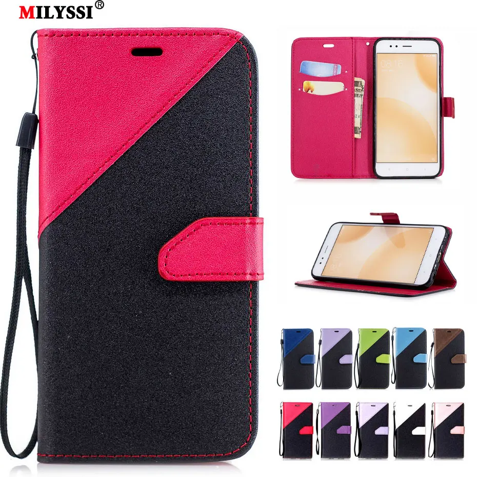

MILYSSI Case For Xiaomi MI 5X Mixed colors Leather Flip Wallet Case For Xiaomi Mi 5X Cover Phone Cases