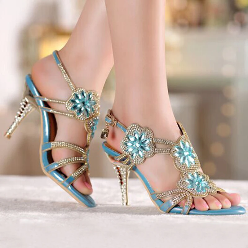 Средний Летние босоножки на высоком каблуке летние элегантные туфли для подружки невесты с бисером из стразов и круглым носом парадные туфли для свадьбы