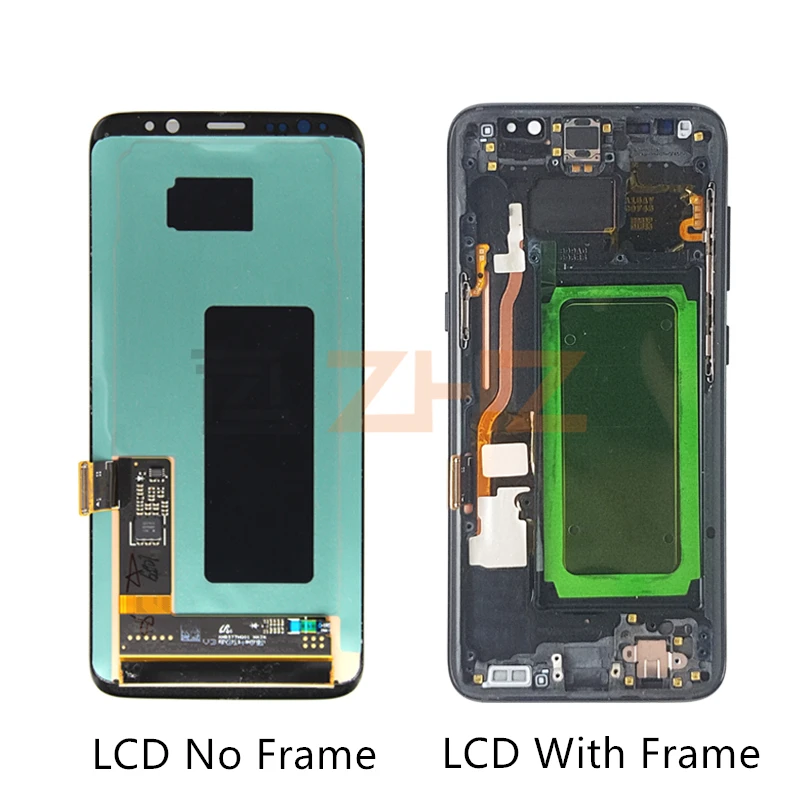 Для samsung Galaxy S8 lcd G950 S8 Plus G955 кодирующий преобразователь сенсорного экрана в сборе с рамкой s8 дисплей Замена запчастей