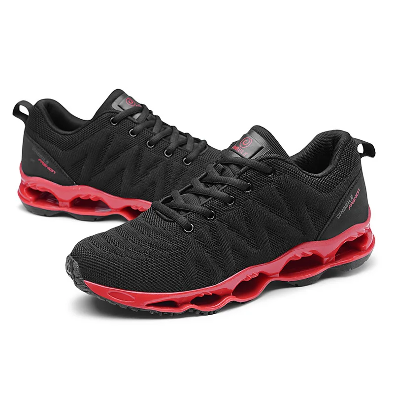 JINBEILEE Men's Shock Absorption Breathable Flying Woven Blade Sneakers Casual Tide Shoes Mesh Walking Shoes