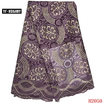 

YF HZGJMY 2019 french embroider mesh lace fabric with stones latest african tulle net lace fabric for dress free shipping A2050
