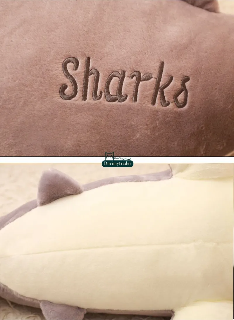 Dorimytrader 180cm Huge Soft Animals Shark Plush Toys Big Stuffed Fluffy Sea Animal Bite Sharks Kids Play Doll Present Cute Home Decoration DY60388 (12)