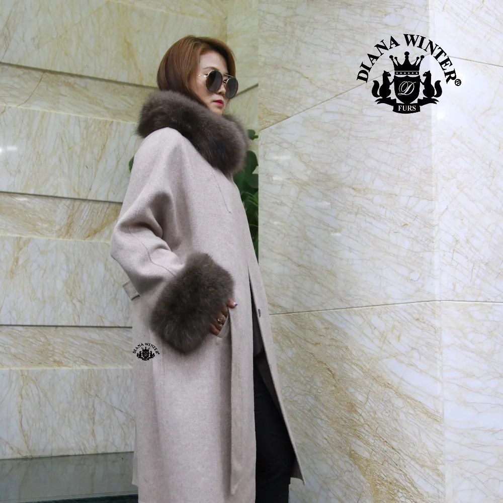 Col Réel Manchette Avec Diana Laine De Fox Fourrure Manteau Et Hiver 2018 UwqHT