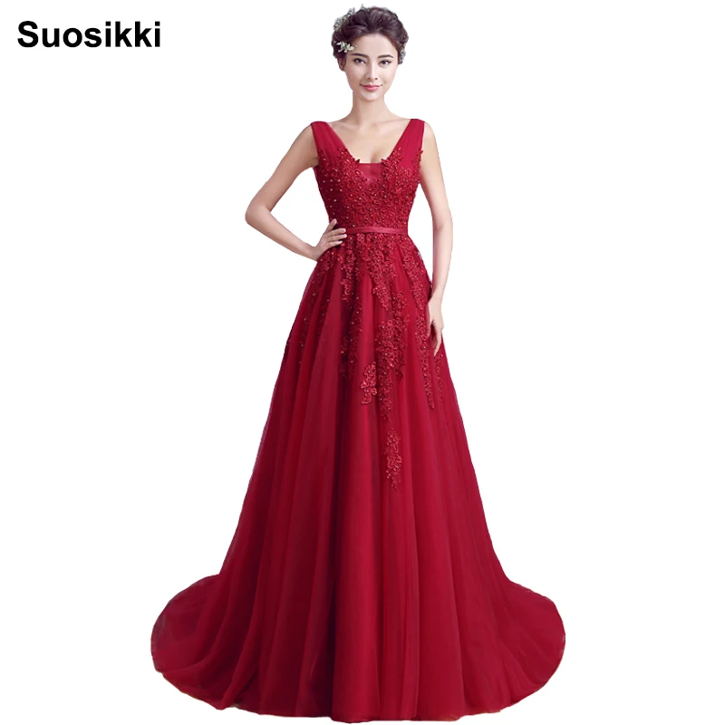New Arrival Sexy Party Evening Dresses Long Dress Vestido De Festa A Line Appliques Beading Gown