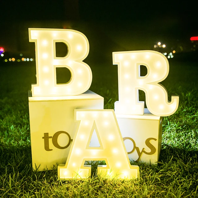 Online Novelty Led Letter Lights Wood Alphabet A Z Letters Novelty Led Letter Lights Wood Alphabet A Z Letters Night Light Battery Operated Wedding Decoration Party Lighting