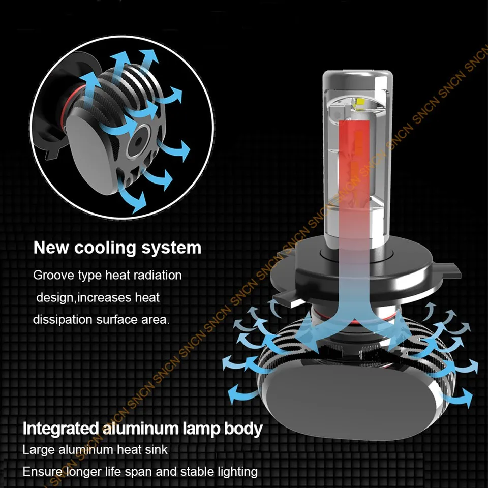 SNCN N1 2 шт. DC12V 25 Вт 4000лм H13 9005 9006 H10 9012 Автомобильный светодиодный головной фонарь комплект передних фар авто лампа все в одном