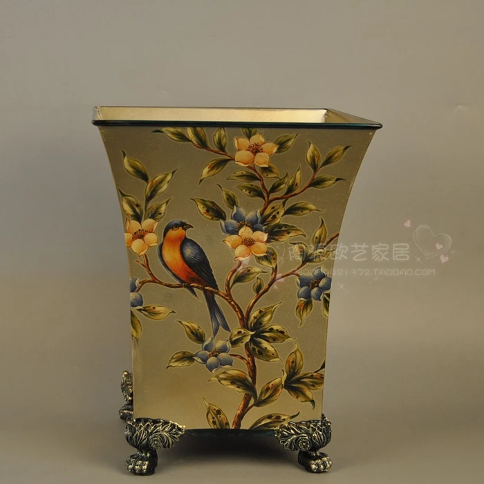 American Country Among The Flowers Painted Flowers Silver Trash