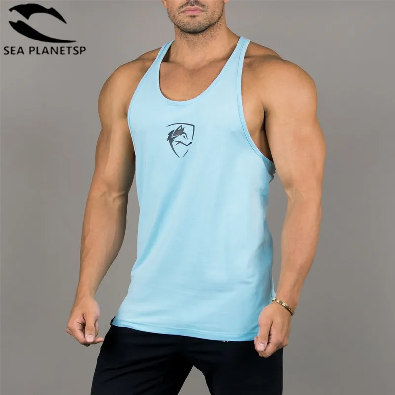 

ALPHALETE New Brand gyms tank tops men Singlet sleeveless Summer Cotton Male gyms Clothing Bodybuilding Undershirt Fitness tee