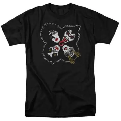 Kiss рок-н-ролл по частичной обложке альбома для взрослых футболка музыка тяжелого