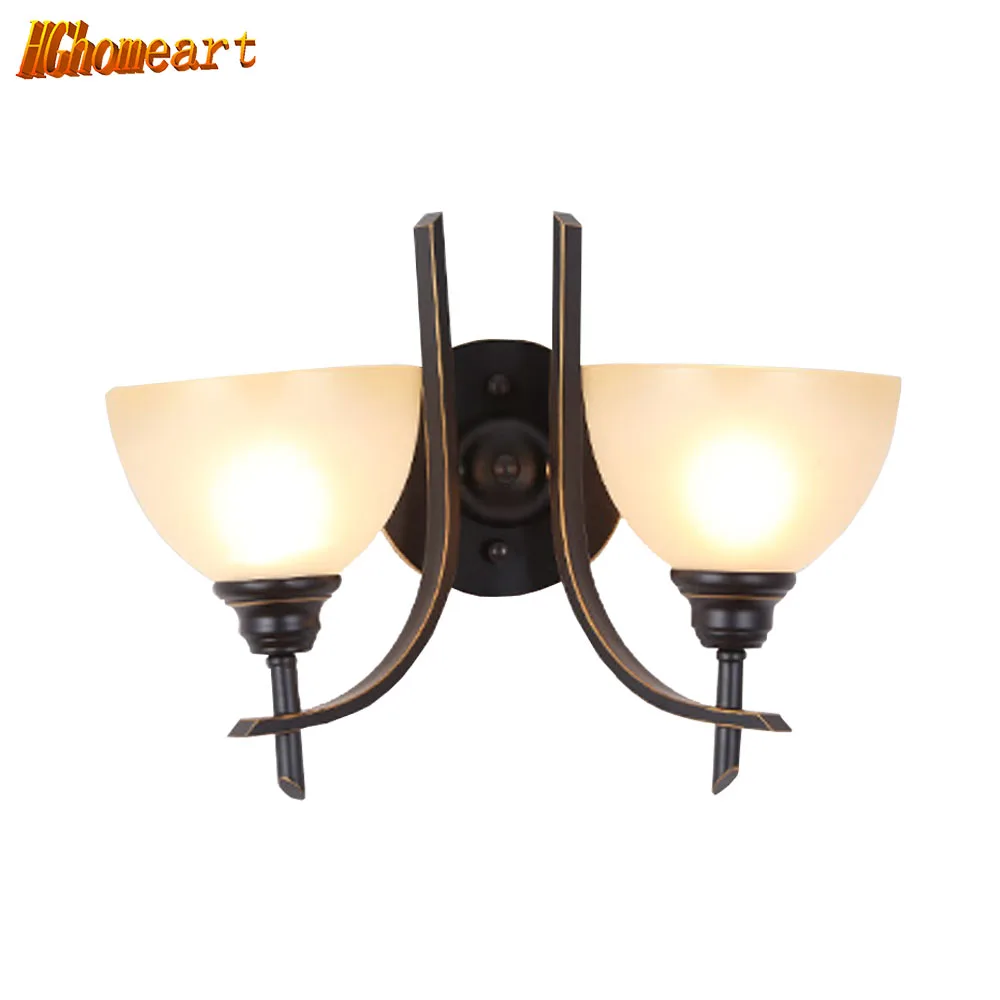 

HGHomeart American Industrial Wall Sconces Shine Retro Lamps for Iron Reading Bed Loft Lights Stair Lamp Hooks on The Wall