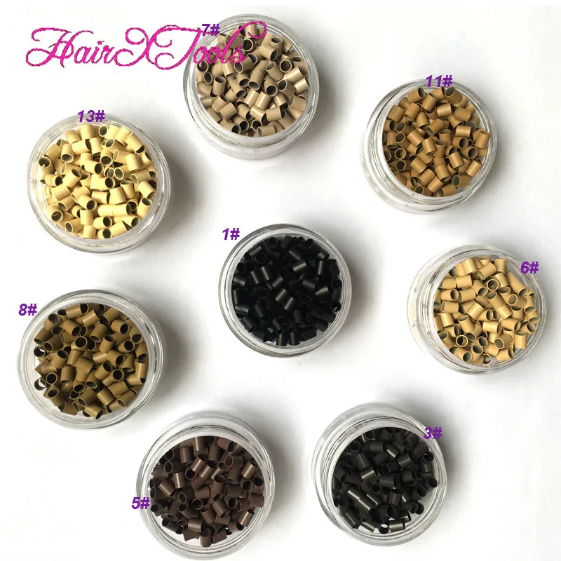 

Easily Euro Locks 1000pcs 3.2X2.8X3.8mm Micro copper Ring mini locks links 9 Color Options Straight Micro Beads for I TIP hair