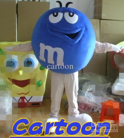 Foam New Custom made Cartoon Character Adult Blue M&M Chocolate Candy Fancy  Dress cosplay Halloween Party Costume