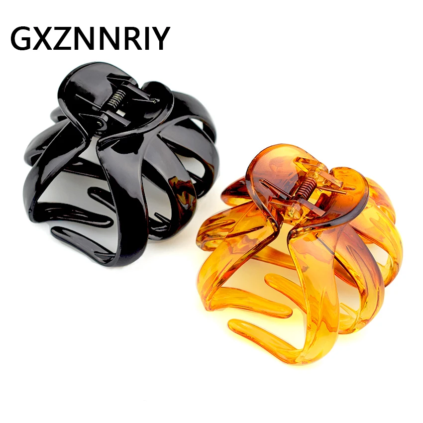 8cm Big Hair Claw Clip for Women Accessories Black Crab Brown Claws Clips Hairclip Hairpins Clamp Plastic Fashion Lady Headwear