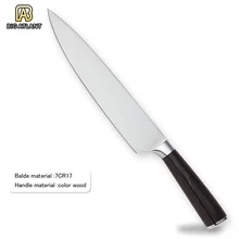 Heißer verkauf küchenmesser 8 zoll kochmesser aus 7CR17 edelstahl und farbe holzgriff multipurpose high-end kochen werkzeuge