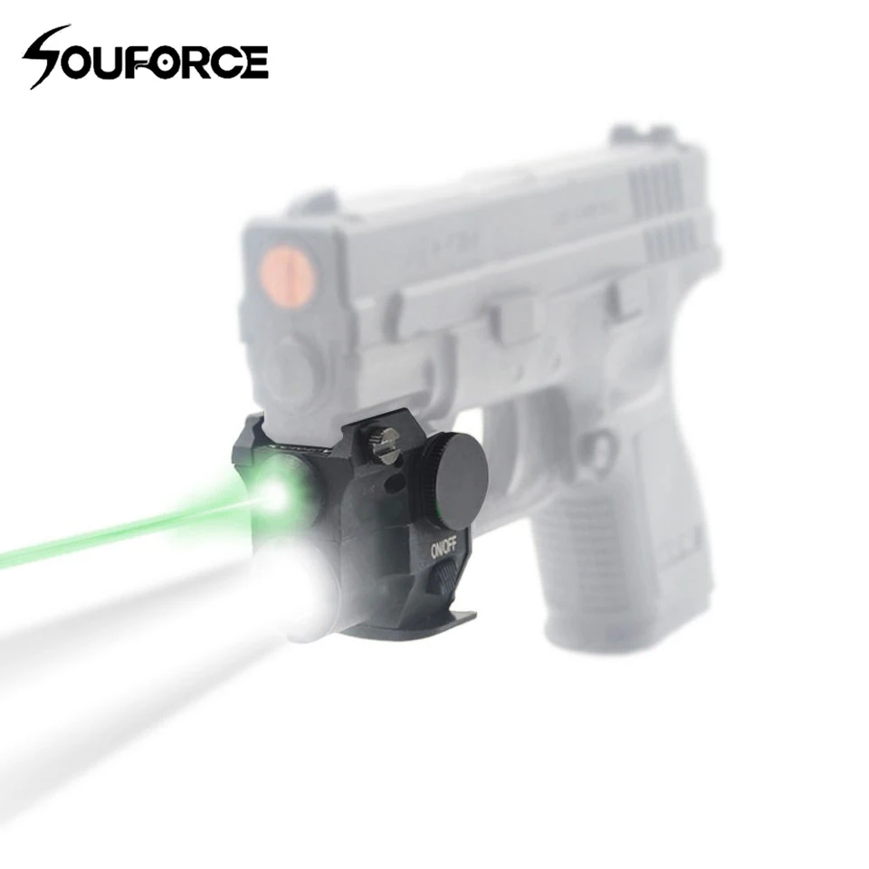 

Tactical Green Laser Sight with LED Flashlight Compact Aluminum Alloy Weapon Light for 20mm Picatinny Rail Rifle Pistol Shooting