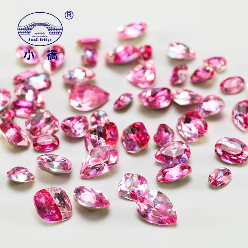 

20PCS Rose Red Crystal Mixed Shape Rhinestones Diy Glue On Rhinestones Colorful Loose Glass Rhinestones For Clothing S115