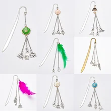 1 шт. милый перьевой кулон Красивая Закладка яркие книги школьные канцелярские товары офисные принадлежности