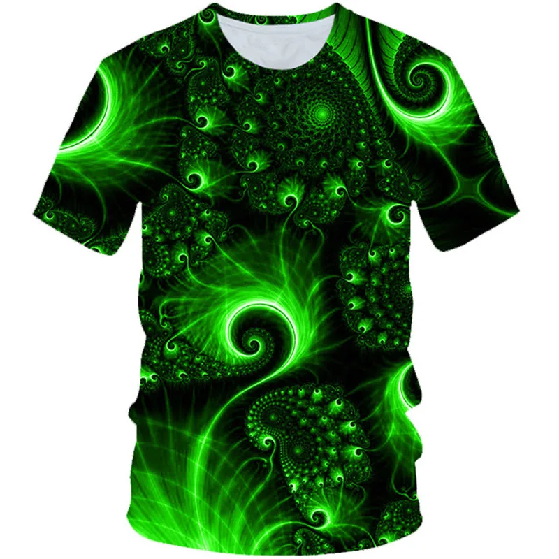

2020 Summer Boys Girls 3D Colorful Cool T-shirt Children Green Peacock Feathers Flower Print T shirt Kids Tshirt 4-20 Years Old