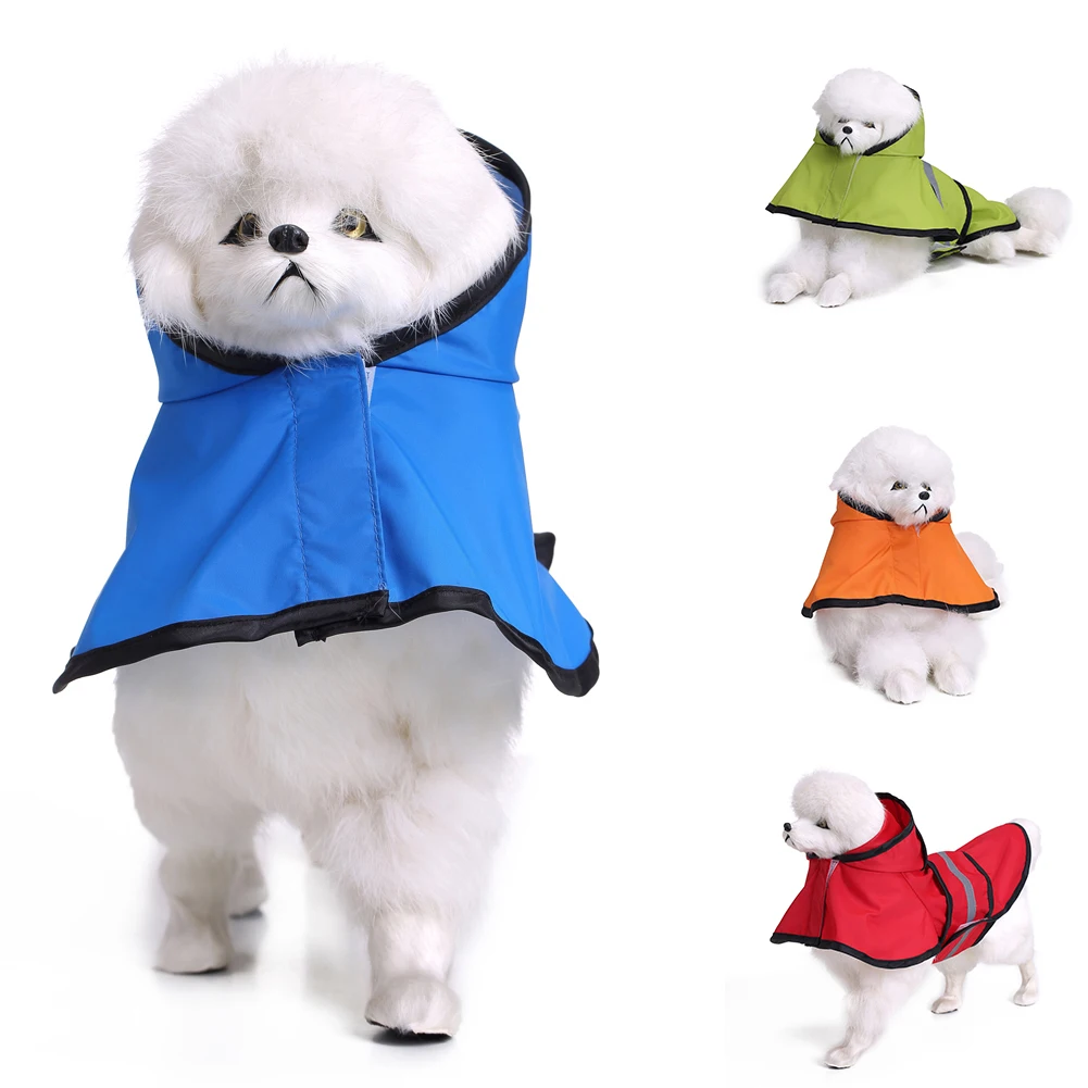 Tinghao Pet Водонепроницаемый дождевик с капюшоном светоотражающие полосы собаки