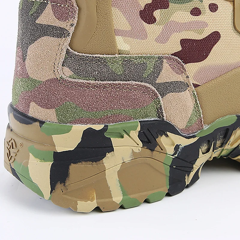 Уличные походные треккинговые ботинки мужские камуфляжные кожаные защищающие лодыжки прогулочные ботинки для пустыни мужские тактические военные походные кроссовки ботинки