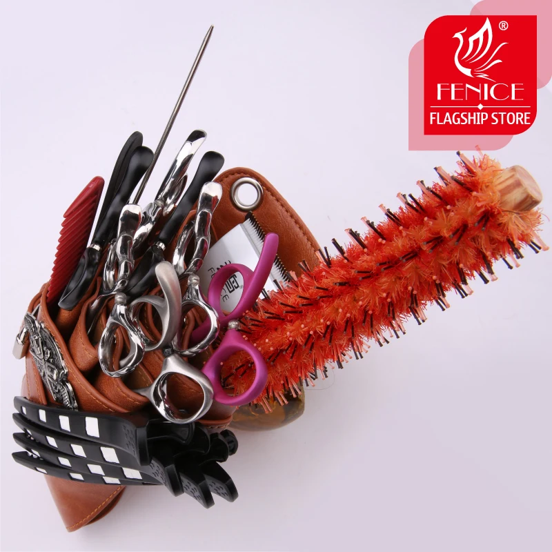 High Quality PU Leather Barber Hair Scissor Bag Salon Hairdressing Holster Pouch Case Hair Styling Tools 5