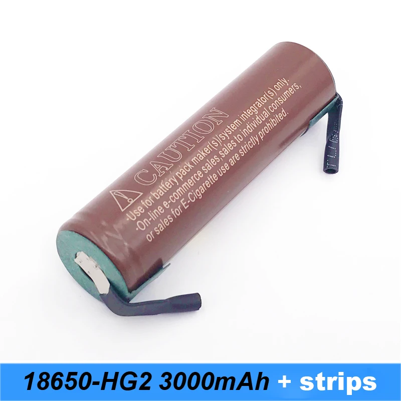 Аккумулятор 18650 hg2 3000 мАч 20 Ампер с полосками припаянные батареи для отверток фонарик 18650 аккумуляторная батарея Turmera