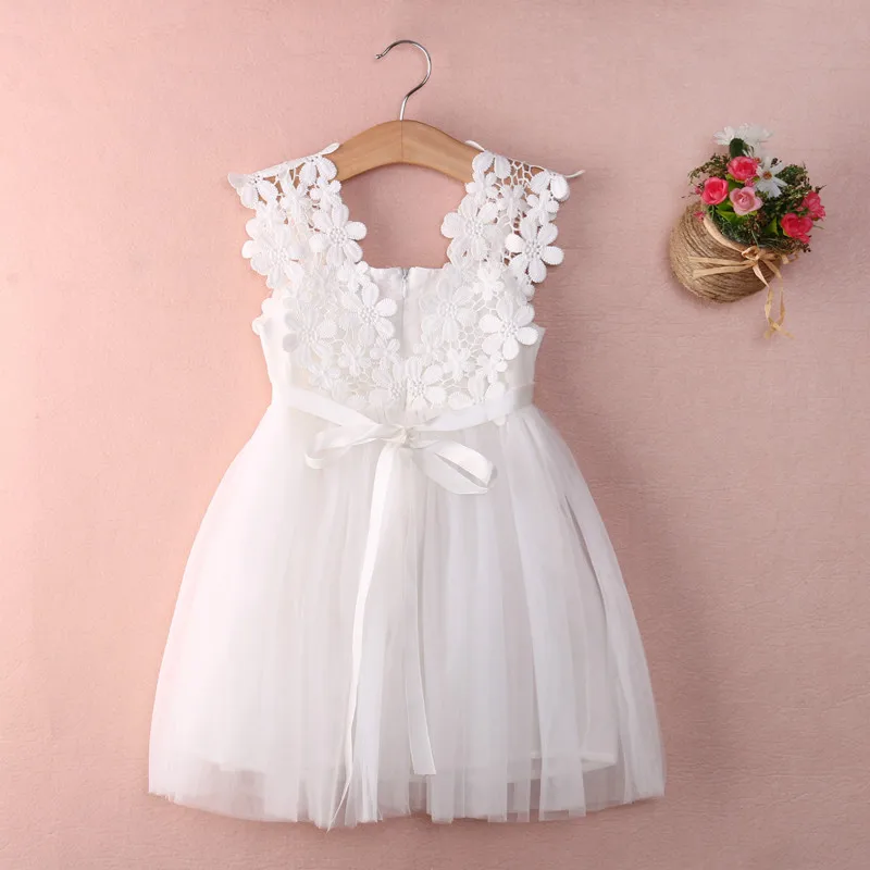 Girls Dress Cute Summer Dress for Baby Girl Clothes Party Lace Tulle Flower Gown Fancy Dridesmaid Dress Sundress Little Girls