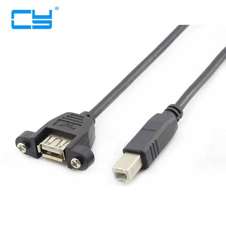 

5PCS/lot Mini USB to USB-B Type Printer Extension Cable Male to Female Jack with Fixed Screw Hole 30cm 50cm 100cm