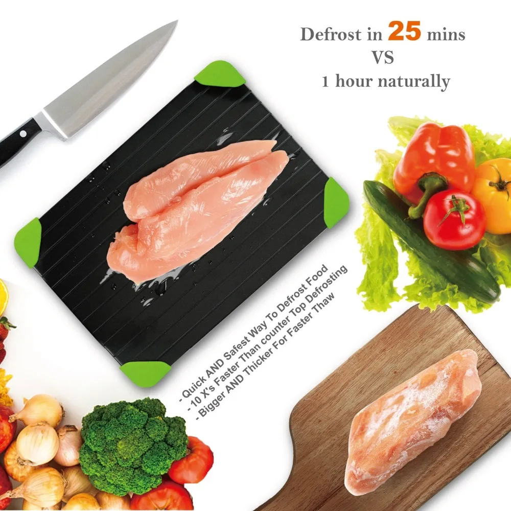 Meat Defroster Fast Defrosting Tray Plate Aluminium Tray Defrosting Board Thaw Frozen Food Meat Fruit Fish Kitchen Gadget Tool Meat Defroster Fast Defrosting Tray Plate Aluminium Tray Defrosting Board Thaw Frozen Food Meat Fruit Fish Kitchen Gadget Tool