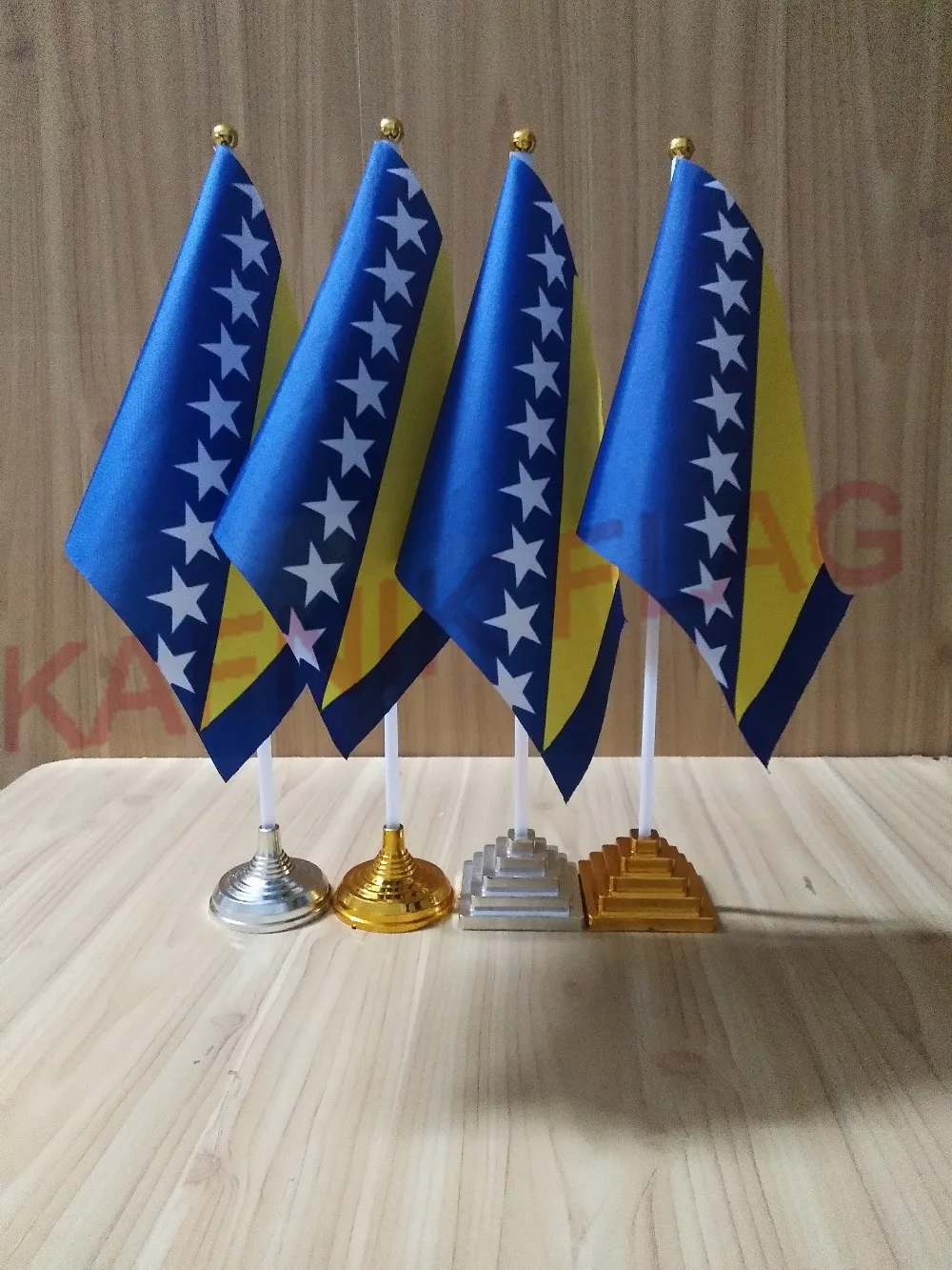 

KAFNIK,5/10pcs a lot Bosnia and Herzegovina table desk flag banner 14*21cm flag /Plastic flags or suction cups for your choice