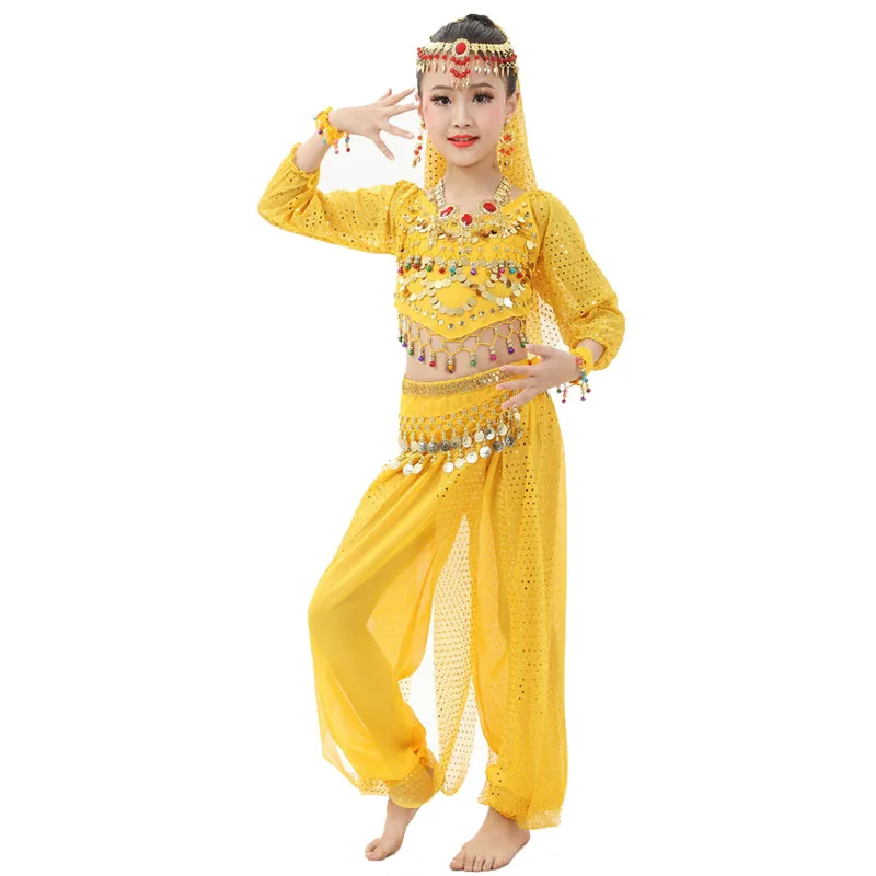 Girls Belly Dance Costumes Children Oriental Dance Clothing 2PCS/Set Kids Belly Dancing Bollywood Indian Performance Dancewear