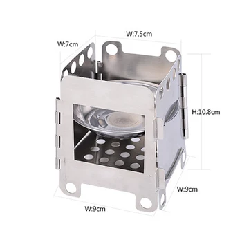 

Newly Mini Folding Stainlesss Steel Wood Stove Portable for Outdoor Camping BBQ Picnic BN99