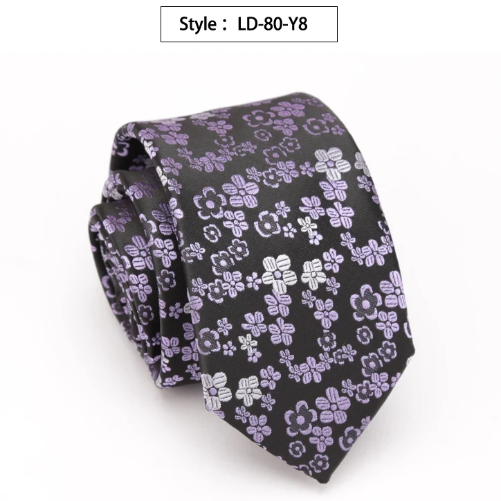 XGVOKH мужской галстук модный жаккардовый роскошный галстук цветок Полосатый плед галстуки для мужчин подарок свадебный деловой ГАЛСТУК - Цвет: LD-80-Y8