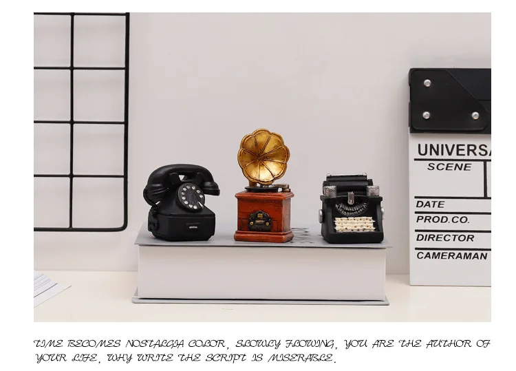Европейская ретро мини радио камеры телефонная модель украшения креативный бар Античная имитация Статуэтка винтажный домашний декор ремесла