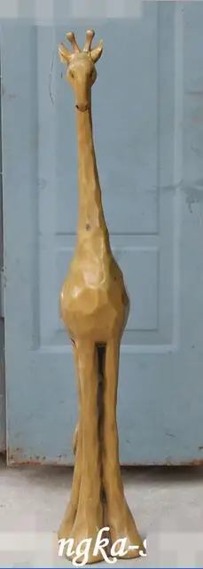 

27" Chinese Fengshui Pure Bronze Giraffe Giraffes Camelopardalis Animal Statue