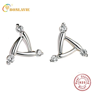 

BONLAVIE 925 Sterling Silver Triangular shape Sunday Ear Nail Peripheral Ear Nail Fine Jewelry Engagement Accessories