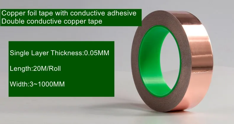 

1 Rolls Width 100mm x 20m,Copper foil tape with conductive adhesive Double-guided copper tape,Shielding tape,Heat-resistant