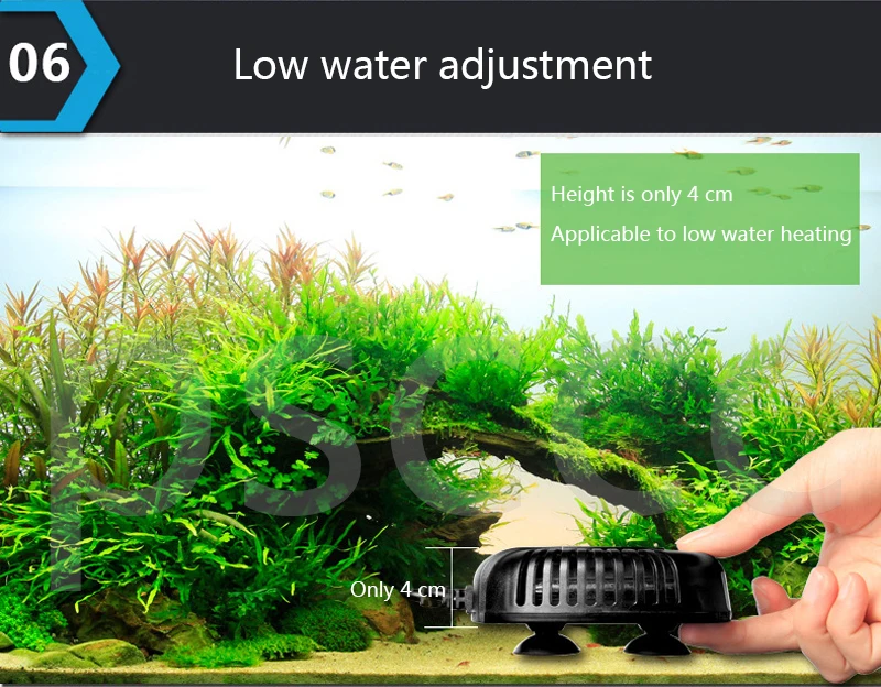 Small fish tank mini heater low water level turtle tank LED digital display heater automatic temperature explosion-proof heating large aquarium ornaments