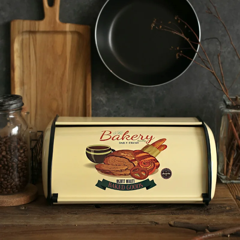 Хлебница, контейнер для хранения продуктов из тонкого железа, кухонные пакеты для ланча, подарки, прочная Высококачественная толщина 34*23*15 с... Хлебница, контейнер для хранения продуктов из тонкого железа, кухонные пакеты для ланча, подарки, прочная Высококачественная толщина 34*23*15 с...