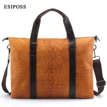 ESIPOSS Genuine Leather Men Handbag Men Briefcases Luxry Leather Business Computer Laptop Bags Crossbody Bag Mens Messenger Bag
