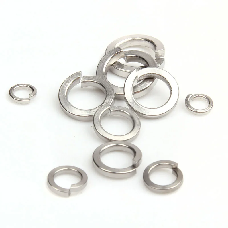 

100pcs/lot DIN127 Stainless steel spring washer M1.6 M2 M2.5 M3 M4 M5 M6