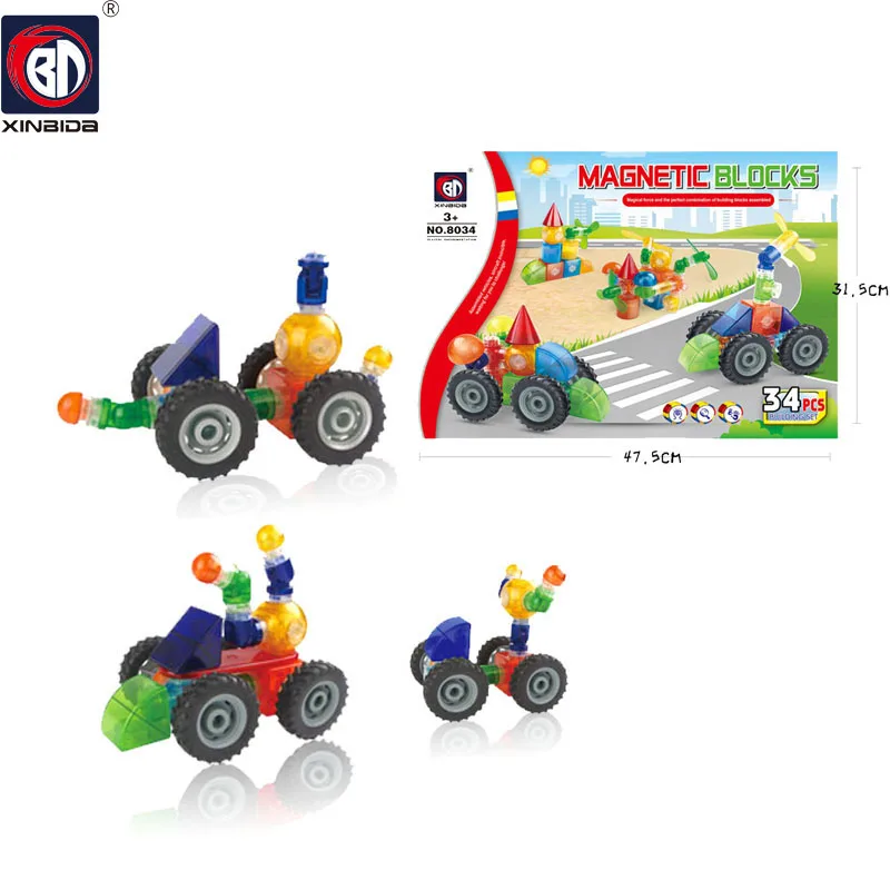 

34PCS Pipeline Magnetic Building Blocks toys for kids Plastic Creative Blocks Educational Construction Designer Magnetic Blocks7