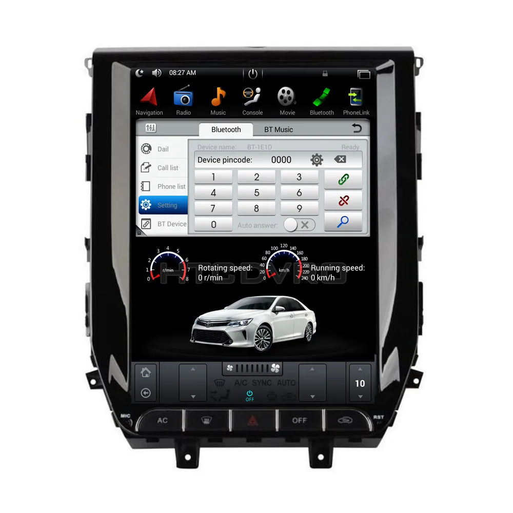 Top YMODVHT 12.1inch Telsa Style Vertical Screen Quad Core Android 7.1 2GB Car DVD GPS for Toyota Land Cruiser LC200 2016 2017 2018- 3