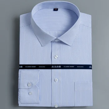 

Men's Standard-fit Plaid Striped Dress Shirts Long Sleeve Formal Business Social Work Office Basic Tops Shirt