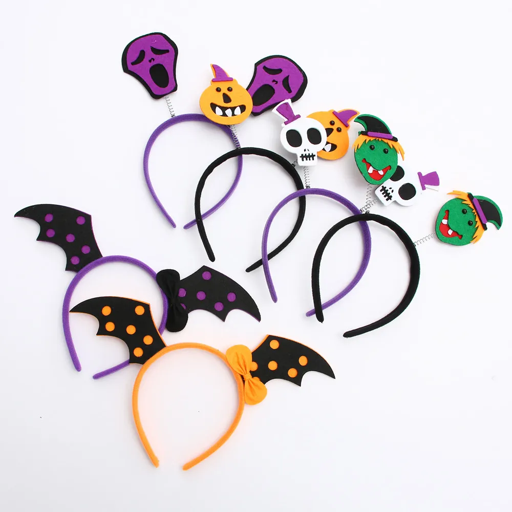 

Halloween Party Pumpkin Bat Party Props Headbands Dress up Accessories A good Halloween gift for family and kids.