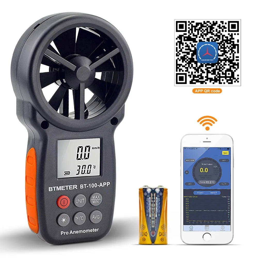 Digital Anemometer Tester With Mobile APP Wind Speed Measurement Meter