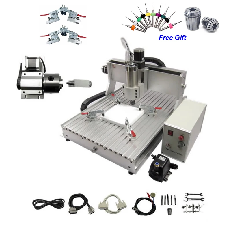 

2.2KW 4 Axis Mini CNC Router Engraver 6040 PCB Milling Machine Limit Switch for Metal Stone Cutting