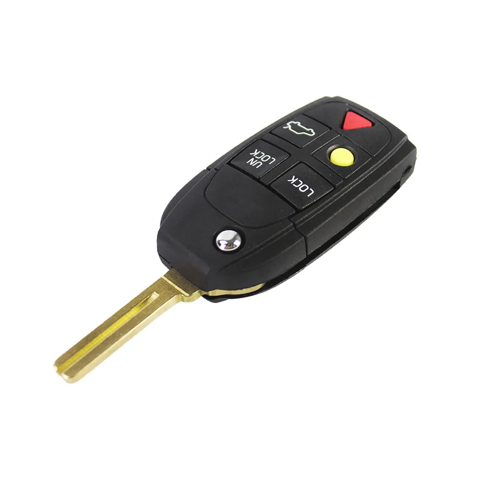

For VOLVO S60 S80 V70 XC70 XC90 5 Buttons Flip Folding Remote Key Case Shell Replacement Part Blade Car Key Fob Shell New