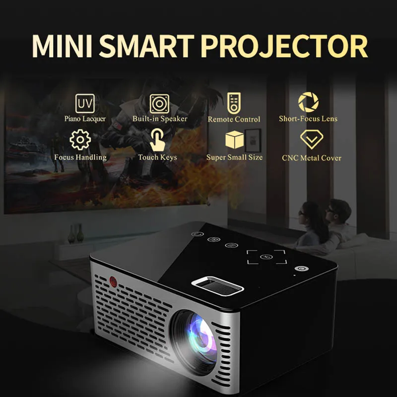 LED Mini Projector HD Portable HDMI USB AV Support Power Bank Charging For Home XXM8