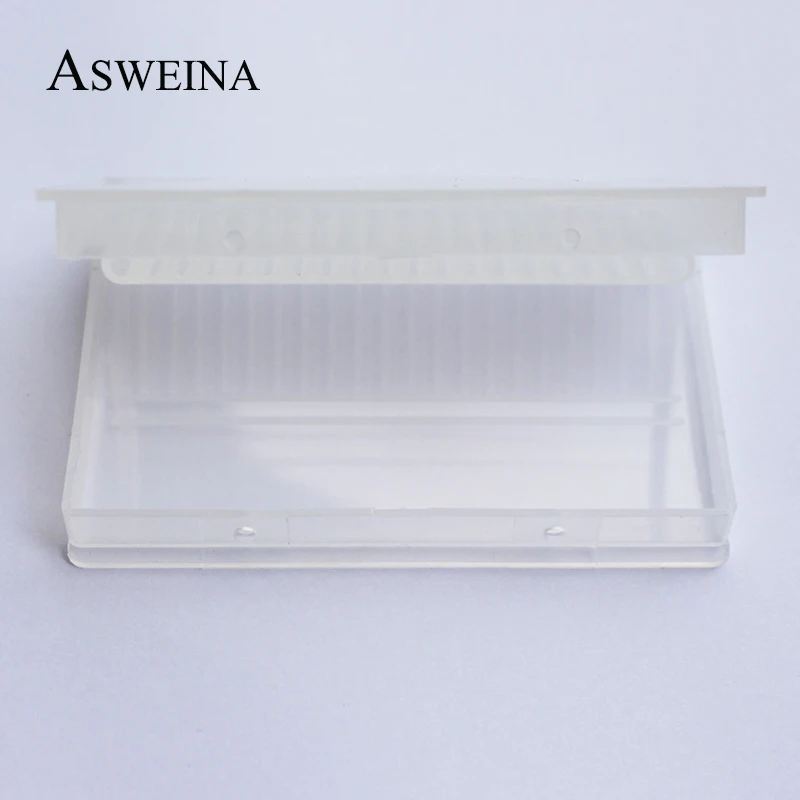 ASWEINA 1 шт. 20 отверстий пластиковые прозрачные сверла для ногтей акриловая коробка дисплей стенд контейнер для 3/3" сверло выставочный инструмент
